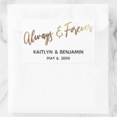 Immer und für immer Minimale Gold Handwriting Rechteckiger Aufkleber (Tasche)