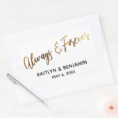 Immer und für immer Minimale Gold Handwriting Rechteckiger Aufkleber (Umschlag)
