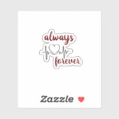 Immer und für immer mit Herz Valentin Aufkleber (Blatt)