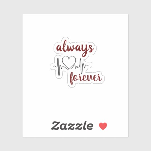 Immer und für immer mit Herz Valentin Aufkleber (Blatt)