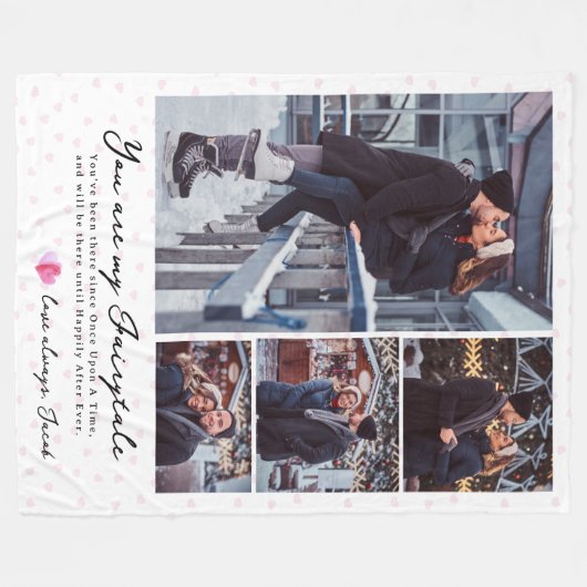 Immer und für immer | Moderne 4 FotoCollage Fleecedecke (Vorderseite (Horizontal))