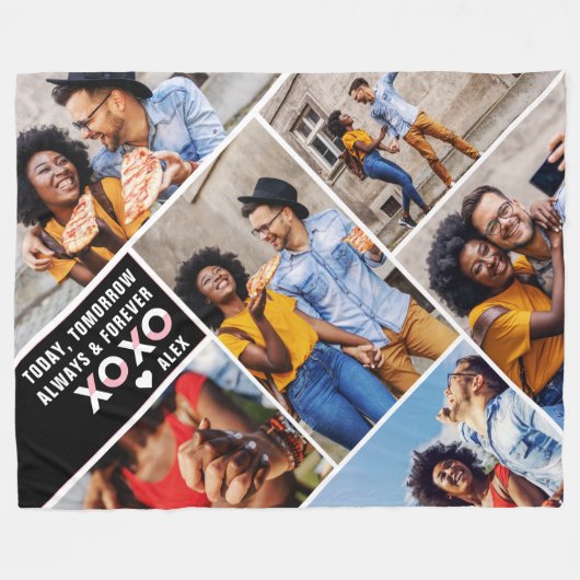 Immer und für immer | Moderne 6 FotoCollage Fleecedecke (Vorderseite (Horizontal))