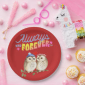 Immer und für immer Niedliche Eulen in der Liebe Pappteller (Party)