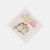 Immer und für immer Niedliche Eulen in der Liebe Serviette (Ecke)