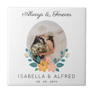 Immer und für immer Personalisierte Hochzeit Fliese