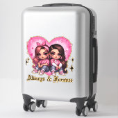 Immer und immer Beste Freundinnen Mädchen Geschenk Aufkleber (Koffer)