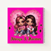 Immer und immer Beste Freundinnen Mädchen Geschenk Notizblock (Rückseite)
