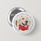 Immer und immer Bleibe in unserem Hearts Pet Memor Button (Vorne & Hinten)