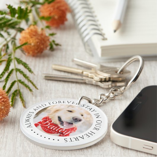 Immer und immer Bleibe in unserem Hearts Pet Memor Schlüsselanhänger (Vorderseite rechts)