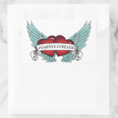 Immer und immer Rockabilly-Flügelherz Rechteckiger Aufkleber (Tasche)