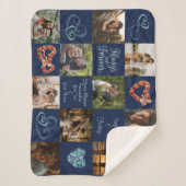 Immer und immer Romantisches Herz Navy Foto Sherpadecke (Vorderseite)