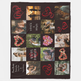 Immer und immer Romantisches Herz Schwarzes Foto Fleecedecke