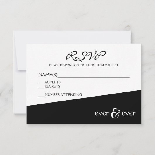 Immer und immer schwarzer Winkel - RSVP Karte (Vorderseite)