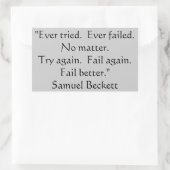 Immer versucht, immer Versagt Aufkleber. Rechteckiger Aufkleber (Tasche)