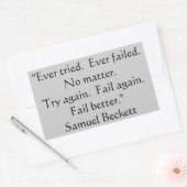 Immer versucht, immer Versagt Aufkleber. Rechteckiger Aufkleber (Umschlag)