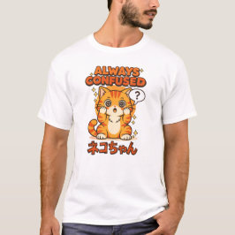 Immer verwirrt – Süße Kawaii-Katze T-Shirt
