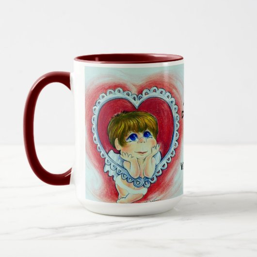 Immer von dir träumen, süße Valentine! Tasse (Links)