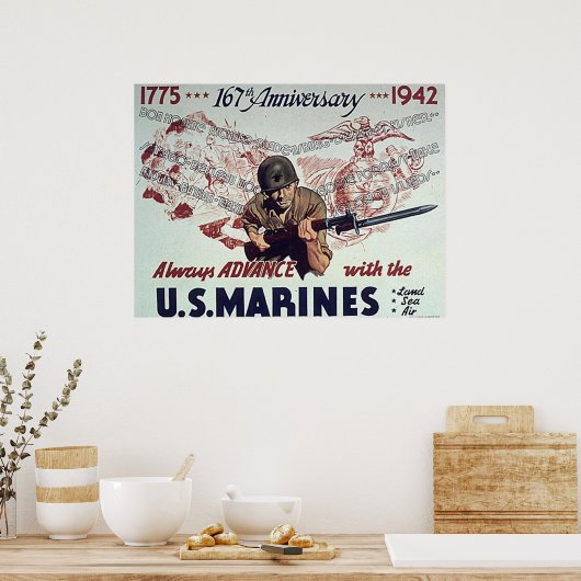 Immer vorwärts mit U.S. Marines Poster (Küche)