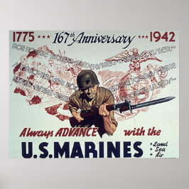 Immer vorwärts mit U.S. Marines Poster