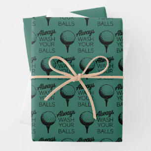 Immer Wasche Deine Bälle Lustiger Spruch Golfen Go Geschenkpapier Set