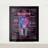 Immer wenn sich U überwältigt Löwe Mama zu Tochter Wandteppich (Vorderseite)