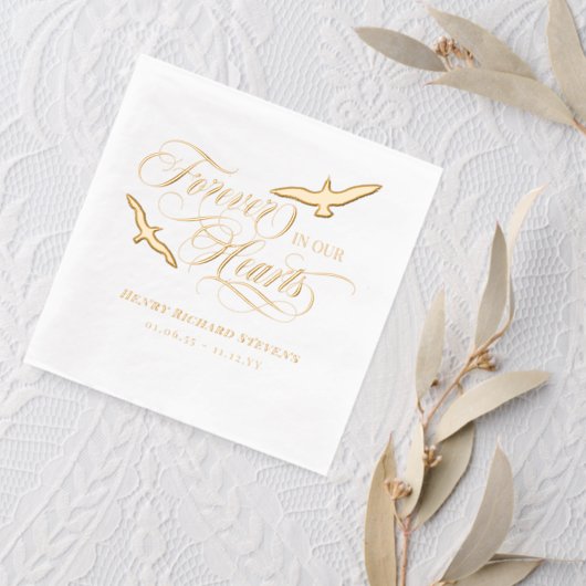 Immer wieder steigende Vögel in unserer Beerdigung Servietten Mit Folie (Insitu (Hochzeit 2))