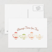 Immer Zeit für Tee Postkarte (Vorne/Hinten)
