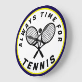 Immer Zeit für Tennis Große Wanduhr (Winkel)