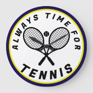 Immer Zeit für Tennis Große Wanduhr