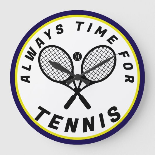Immer Zeit für Tennis Große Wanduhr (Vorderseite)