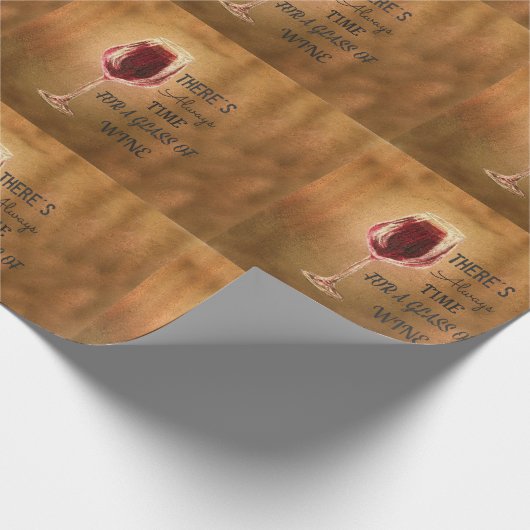 Immer Zeit für Wein-Packpapier Geschenkpapier (Ecke)