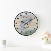 "Immer Zeit zum Fischen" Wall Clock Große Wanduhr (Zuhause)