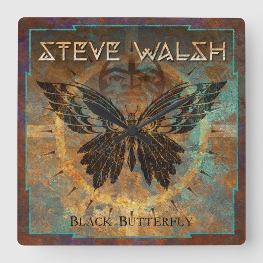 Immer Zeit zum Rocken Quadratische Wanduhr (Vorderseite)