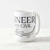 Immer Ziviler Ingenieur Kaffeetasse (VorderseiteRechts)