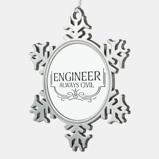 Immer Ziviler Ingenieur Schneeflocken Zinn-Ornament (Rechts)