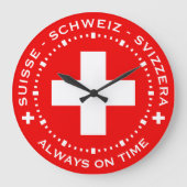 Immer zur Zeit Schweizer Flagge Schweizer Uhr Wall (Vorderseite)