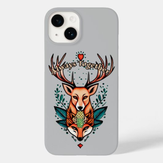 Immer zusammen mit Jungfrau-Tattoo-Stil Case-Mate iPhone Hülle (Rückseite)