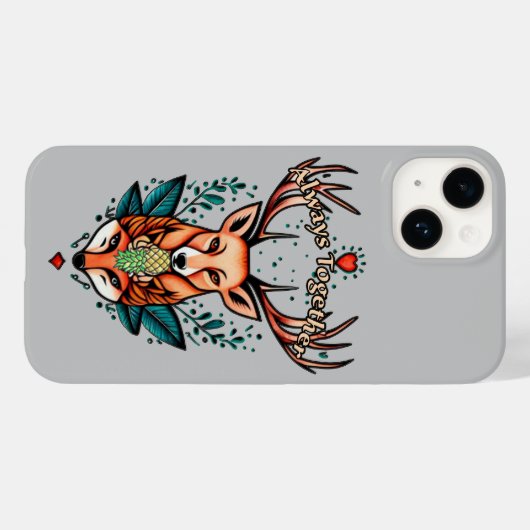 Immer zusammen mit Jungfrau-Tattoo-Stil Case-Mate iPhone Hülle (Rückseite (Horizontal))