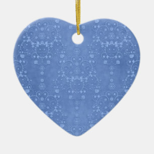 Immerblau Blaue Fancy Blumen Damast Muster Keramikornament