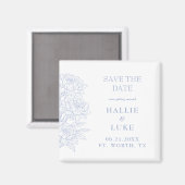 Immerblaue Blaue Pfingstrose Hochzeit Termin speic Magnet (Vorderseite/Rückseite)