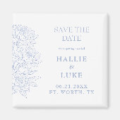 Immerblaue Blaue Pfingstrose Hochzeit Termin speic Magnet (Vorne)