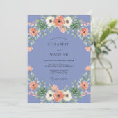 Immergrün-Anemone Gemalte Hochzeit Einladung (Stehend Vorderseite)