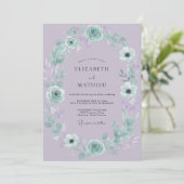 Immergrün-Aquateppich-Hochzeit Einladung (Stehend Vorderseite)