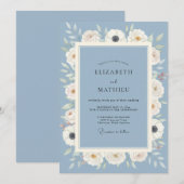 Immergrün Ätherische Blütenhochzeit Einladung (Vorne/Hinten)