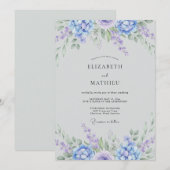 Immergrün Ätherische Botanische Hochzeit Einladung (Vorne/Hinten)