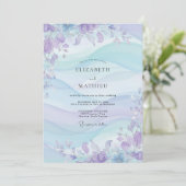 Immergrün Ätherische Flora Hochzeit Einladung (Stehend Vorderseite)