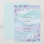 Immergrün Ätherische Flora Hochzeit Einladung (Vorne/Hinten)