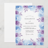 Immergrün Ätherische Rosenhochzeit Einladung (Vorne/Hinten)
