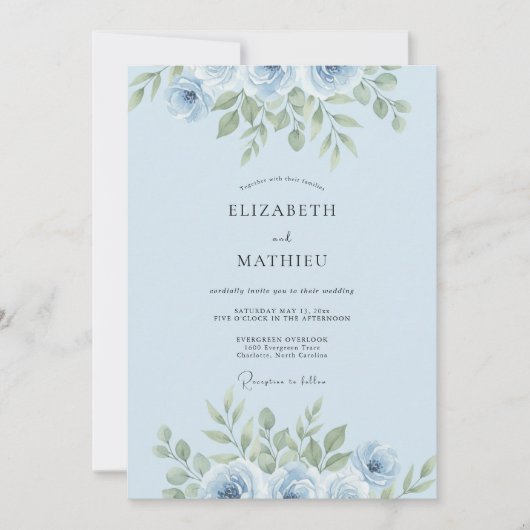 Immergrün-Blatt-Spray-Hochzeit Einladung (Vorderseite)