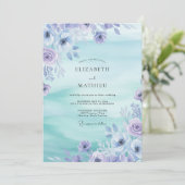 Immergrün-Blumen-Aquarell-Hochzeit Einladung (Stehend Vorderseite)